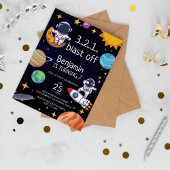 Invitation Cute Feu De L'Espace Thème Tout Âge Anniversaire