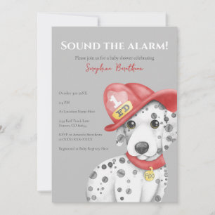Invitation Cute Fire Fighter Baby shower dalmate