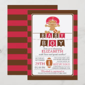 Invitation Cute Football Boy Baby Shower Invite (Devant / Derrière)