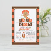 Invitation Cute Football Boy Baby Shower Invite (Debout devant)