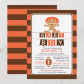 Invitation Cute Football Boy Baby Shower Invite (Devant / Derrière)