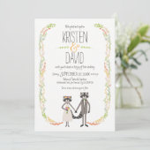 Invitation Cute Forest Raccoons Russe Mariage (Debout devant)