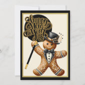 Invitation Cute Formal Gingerbread Homme Nouvel An (Devant)