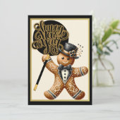 Invitation Cute Formal Gingerbread Homme Nouvel An (Debout devant)