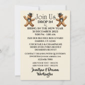 Invitation Cute Formal Gingerbread Homme Nouvel An (Dos)