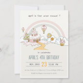 Invitation Cute Four Ever Sweet Candy Land 4e anniversaire (Devant)