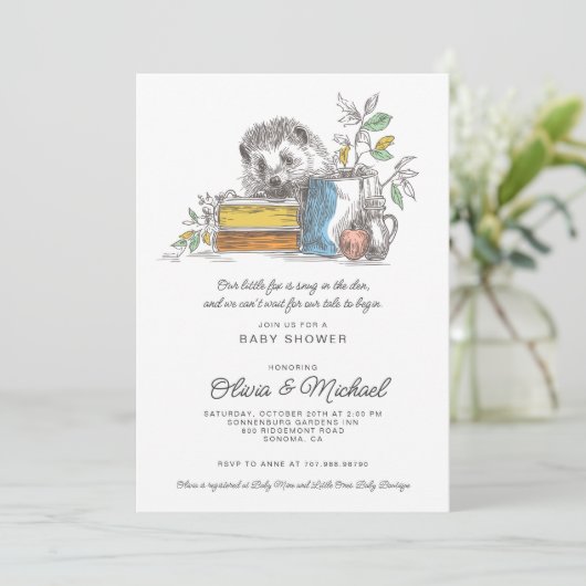 Invitation Cute Fox Baby Shower (Debout devant)