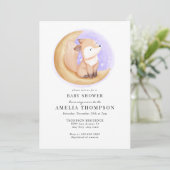 Invitation Cute Fox | Baby shower Animaux (Debout devant)