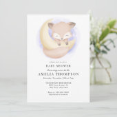Invitation Cute Fox | Baby shower Animaux (Debout devant)