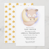 Invitation Cute Fox | Baby shower Animaux (Devant / Derrière)