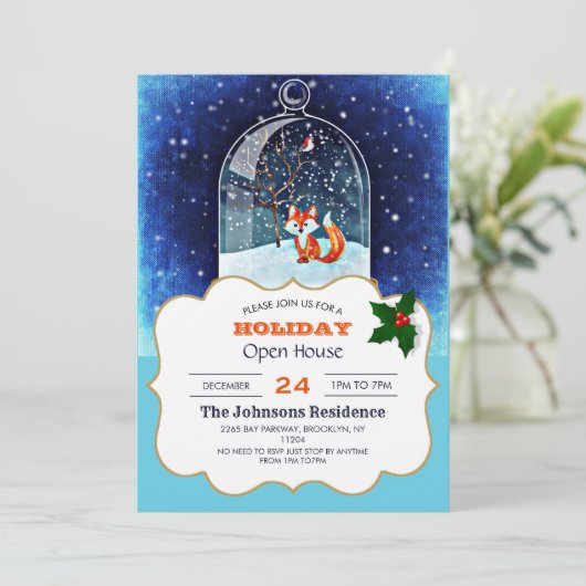 Invitation Cute fox inside (Debout devant)