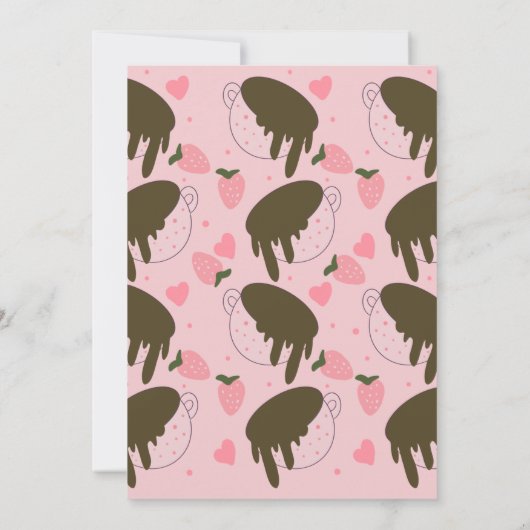 Invitation Cute fraise Chocolat Drithday (Dos)