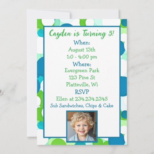 Invitation Cute Frog Theme Boy's Birthday Party (Dos)
