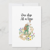 Invitation Cute Frog with Backpack One Step at a Time (Devant)