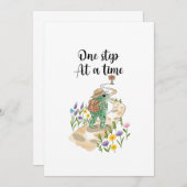 Invitation Cute Frog with Backpack One Step at a Time (Devant / Derrière)