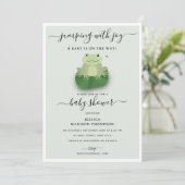 Invitation Cute Frogs Lily Pond Gender Neutral Baby Shower  (Debout devant)