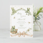 Invitation Cute Frogs Whimsical Vintage Baby Shower (Debout devant)