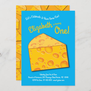 Invitation Cute Fromage Wedge Enfants 1er anniversaire fête