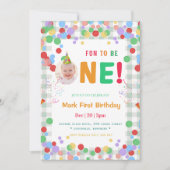 Invitation Cute Fun to Be One Photo  First Birthday (Devant)