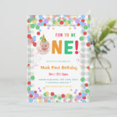 Invitation Cute Fun to Be One Photo  First Birthday (Debout devant)