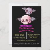 Invitation Cute Funny Bonjour Pun Halloween (Devant)