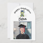 Invitation Cute Funny Frog Photo Party Graduation (Dos)