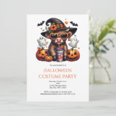 Invitation Cute Funny Highland Cow Café Halloween Party (Debout devant)