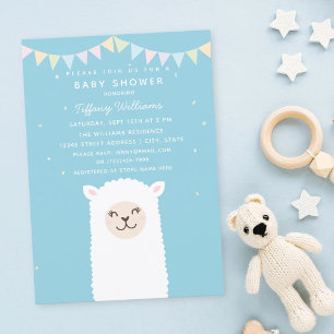 Invitation Cute Funny Llama Momma Fiesta Baby Boy Douche