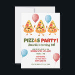 Invitation Cute Funny Pizza Enfant Anniversaire Fête Invitati<br><div class="desc">Cute Funny Pizza Anniversaire Fête Invitation Modern Pizza Party.</div>