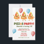 Invitation Cute Funny Pizza Enfant Anniversaire Fête Invitati<br><div class="desc">Cute Funny Pizza Anniversaire Fête Invitation Modern Pizza Party.</div>