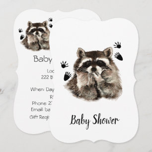 Invitation Cute Funny Raccoon Jardin Baby shower animal