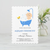 Invitation Cute garçon Bubble Bath Aqiqah (Debout devant)