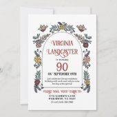 Invitation Cute Garden 90th Shower par la poste Anniversaire (Devant)