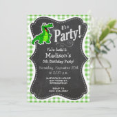 Invitation Cute Gator ; En vichy verte (Debout devant)