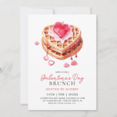 Invitation Cute gaufres Valentines Galentines Brunch (Devant)