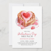 Invitation Cute gaufres Valentines Galentines Brunch (Devant)
