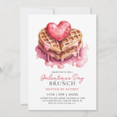 Invitation Cute gaufres Valentines Galentines Brunch (Devant)