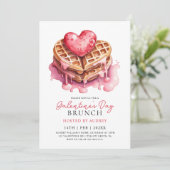 Invitation Cute gaufres Valentines Galentines Brunch (Debout devant)
