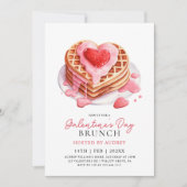 Invitation Cute gaufres Valentines Galentines Brunch (Devant)