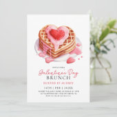 Invitation Cute gaufres Valentines Galentines Brunch (Debout devant)
