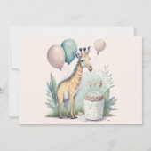 Invitation Cute Genre Neutral Giraffe Livres pour bébé (Dos)