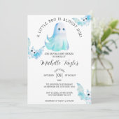 Invitation Cute Ghost Bat Little Boo Boo Baby shower (Debout devant)