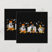 Invitation Cute Ghost Boire Café Halloween Fall Ghost Bo (Devant / Derrière)