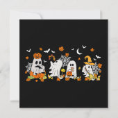 Invitation Cute Ghost Boire Café Halloween Fall Ghost Bo (Dos)