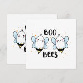 Invitation Cute Ghost Boo Bees - Funny Halloween sur blanc (Devant / Derrière)