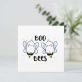 Invitation Cute Ghost Boo Bees - Funny Halloween sur blanc (Debout devant)