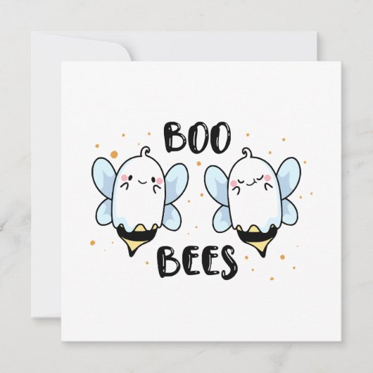 Invitation Cute Ghost Boo Bees - Funny Halloween sur blanc (Devant)