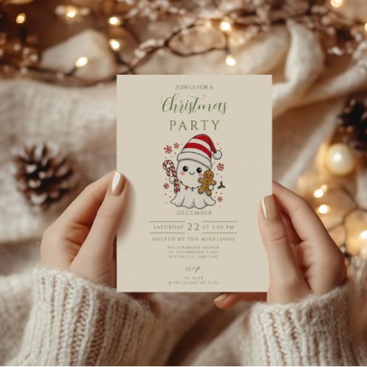 Invitation Cute Ghost Christmas