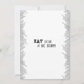 Invitation Cute Ghost Eat Drink Be Effrayant Costume Hallowee (Dos)