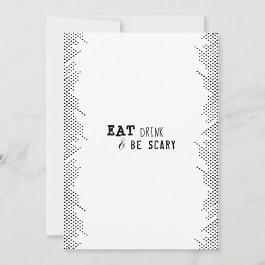 Invitation Cute Ghost Eat Drink Be Effrayant Costume Hallowee (Dos)